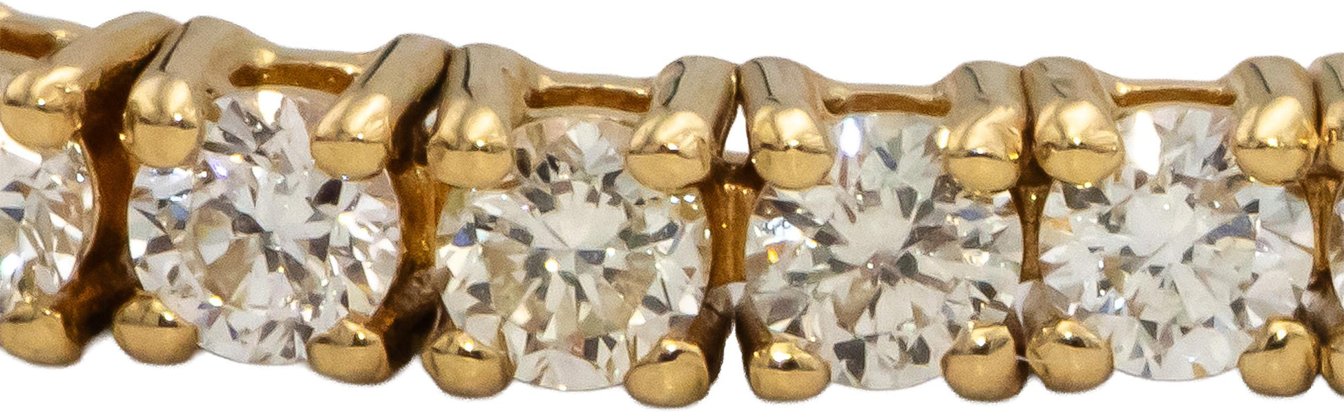 14k Yellow Gold VS Round Diamond Tennis Bracelet 3.12CT