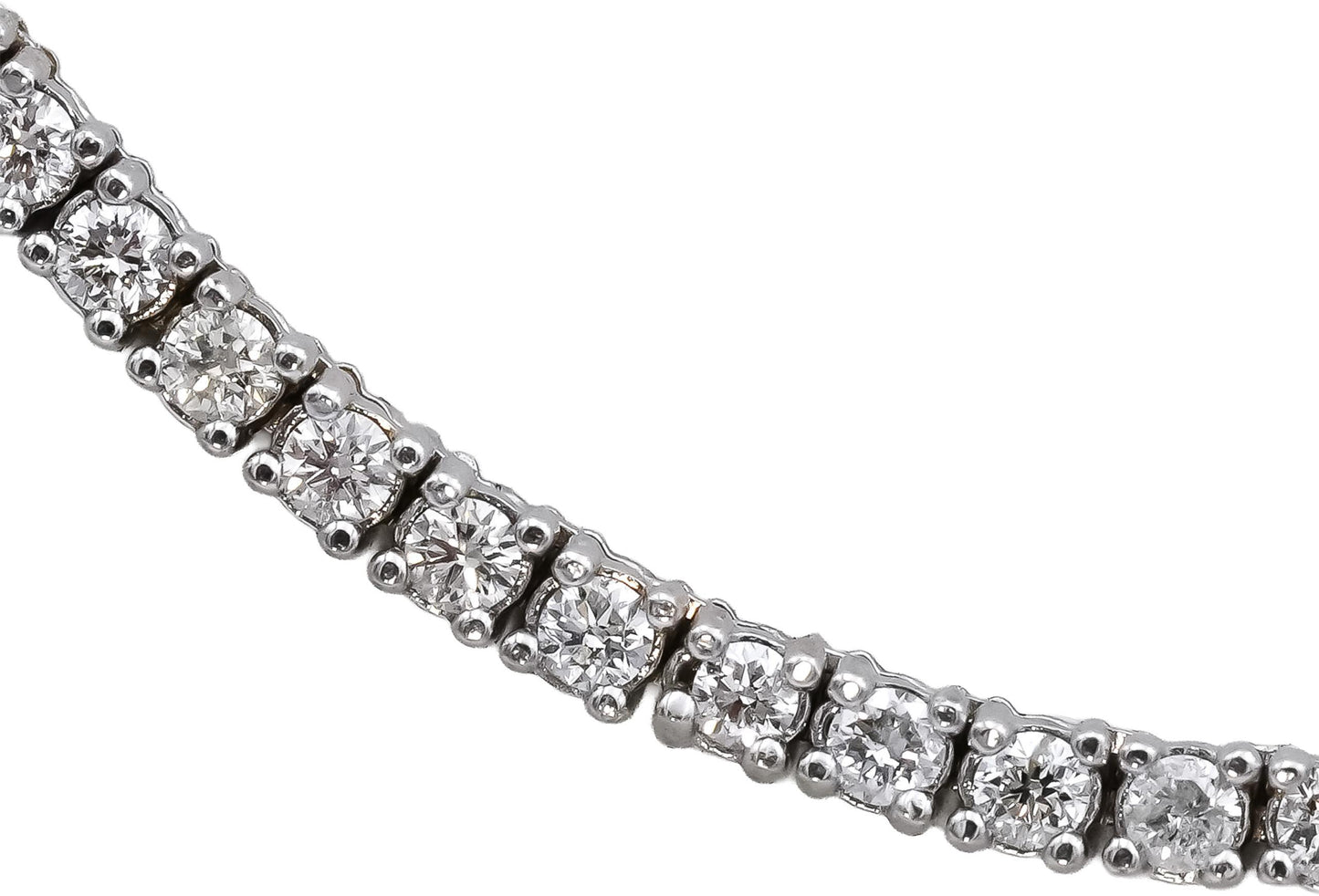 14k White Gold Round Diamond Tennis Necklace 3.84CT