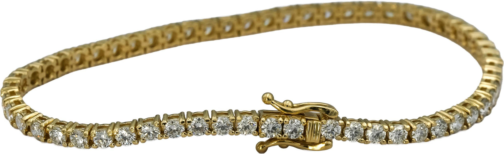 14k Yellow Gold VS Round Diamond Tennis Bracelet 4.70CT