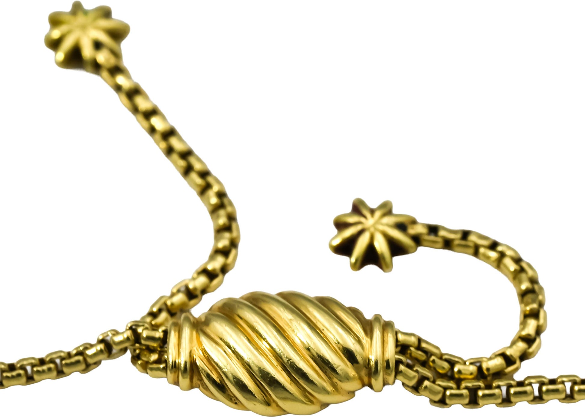 DAVID YURMAN 18k Yellow Gold Diamond Station Bolo Bracelet .15CT 3200 Retail