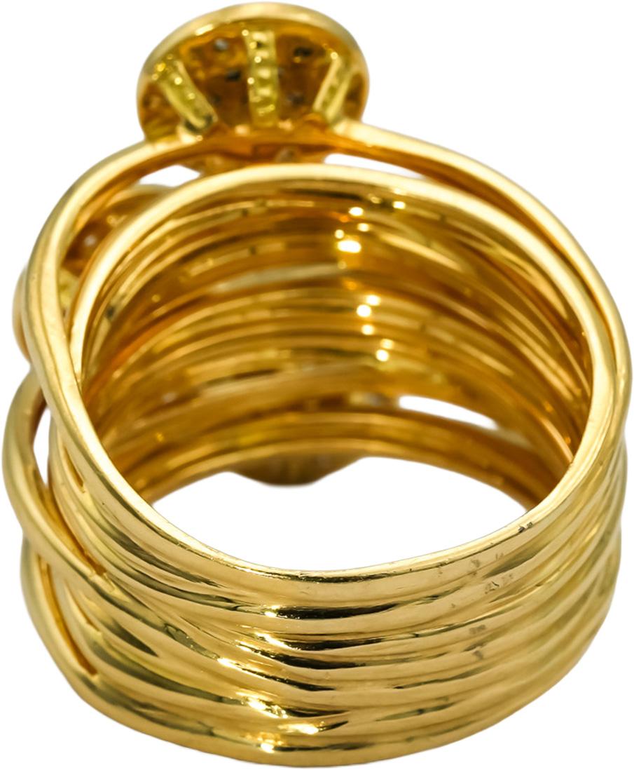 18k Yellow Gold VS Round Diamond Cluster Multi-Band Ring 1.0CT Size 10.5