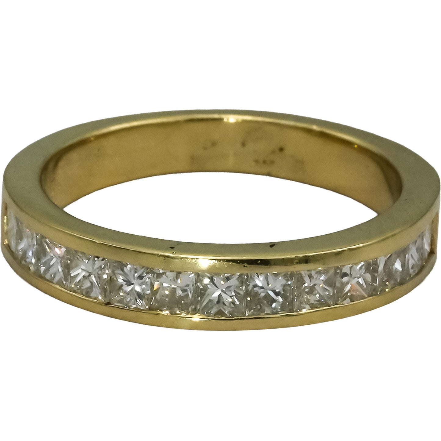 14k Yellow Gold VS Princess Cut Channel Set Diamond Band Ring 1.10CT Size 6