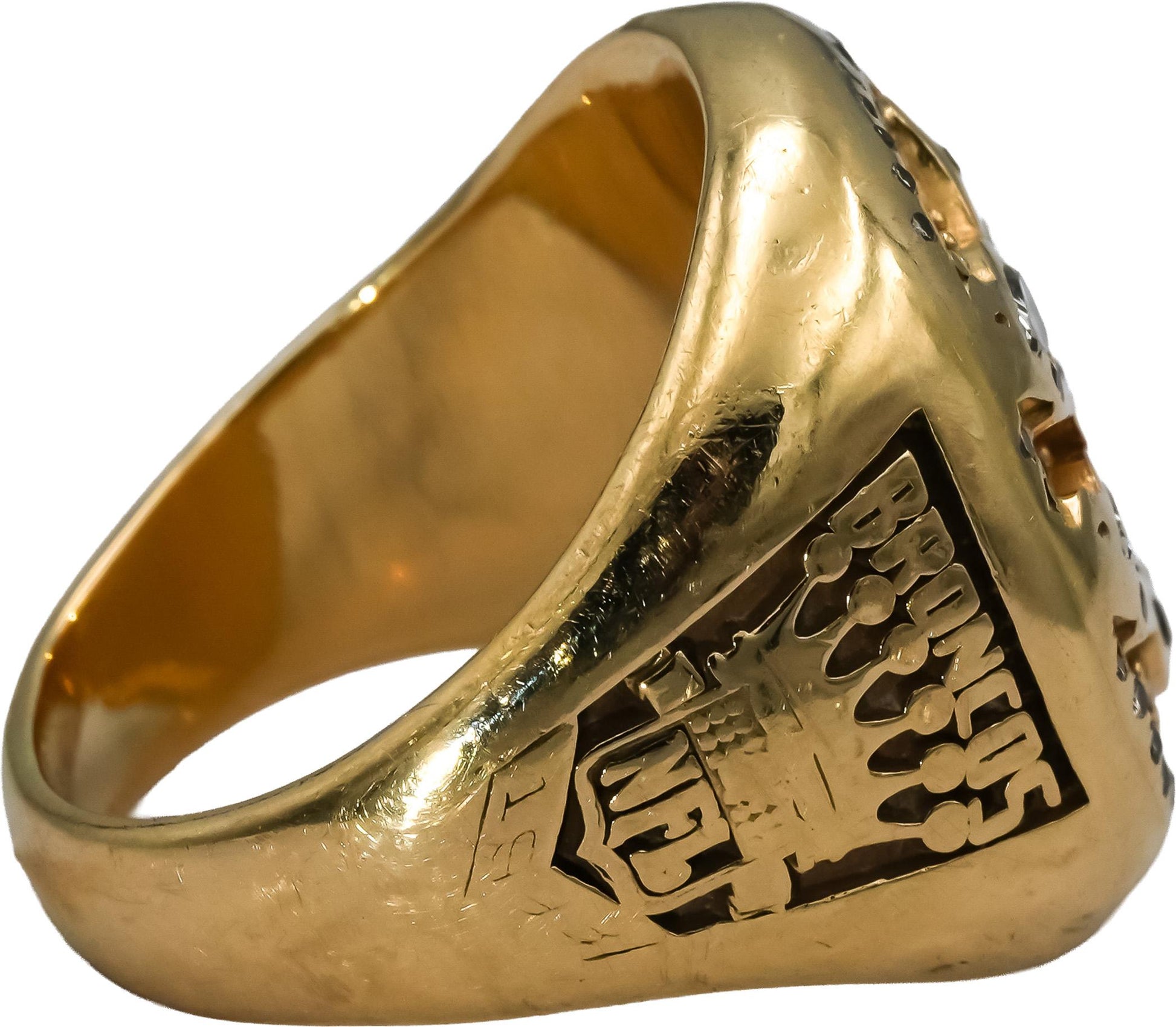 14k Gold Diamond Denver Broncos Back 2 Back Champions Ring 1.0CT Size 7.75