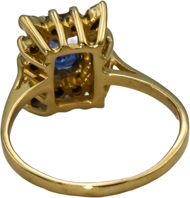 14k Yellow Gold Diamond and Tanzanite Cocktail Ring 1.10CT Size 6.75