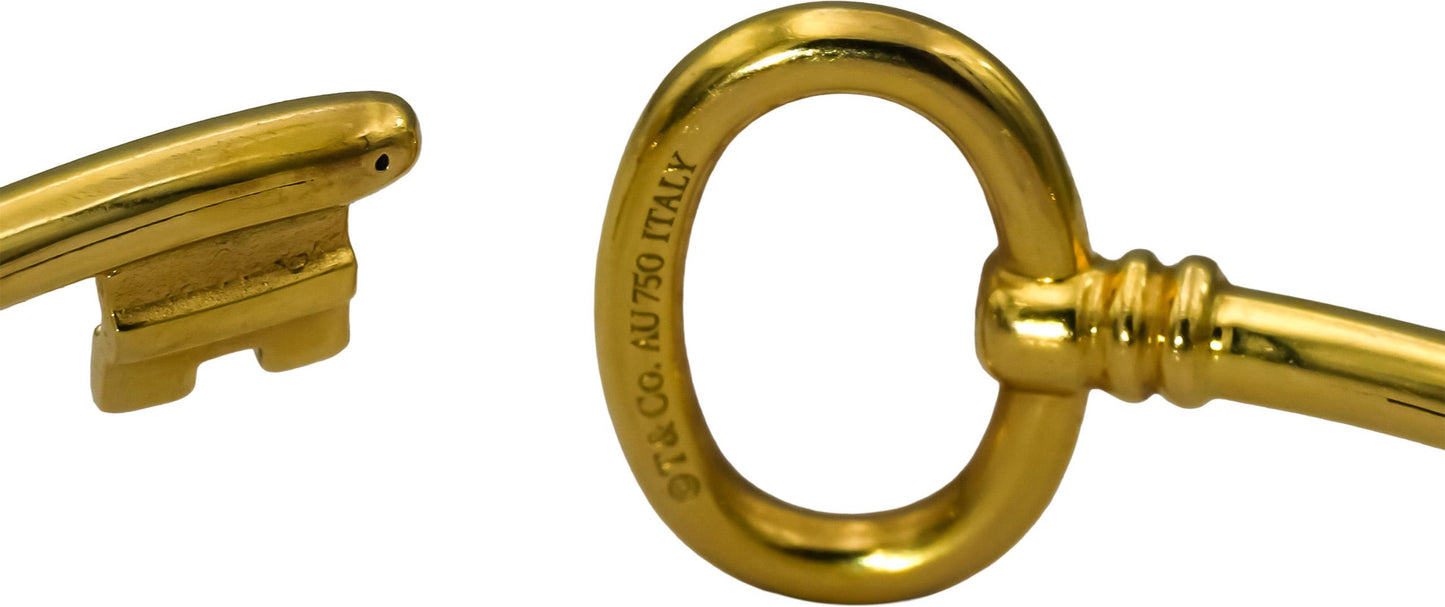 TIFFANY & CO. 18k Yellow Gold Key Flexible Bangle Bracelet 2150 Retail