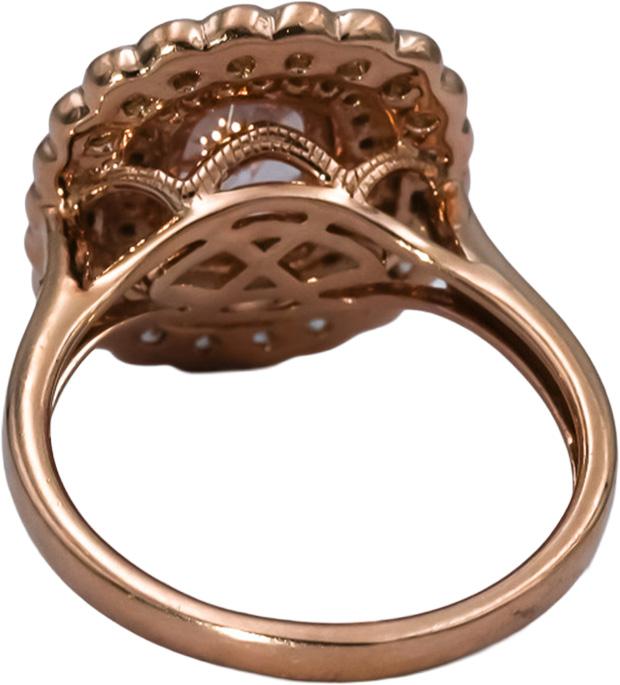 14k Rose Gold Diamond and Morganite Cocktail Ring 2.0CT Size 6.25