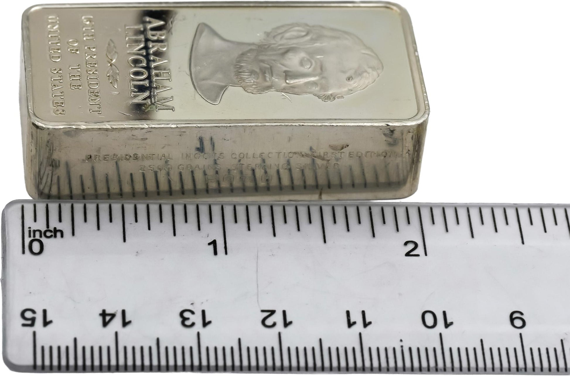 Sterling Silver Abraham Lincoln Art Bar Ingots Collection 2500 Grains 164.21g
