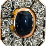 14k Rose & Yellow Gold Diamond and Sapphire Stud Earrings 1.75CT