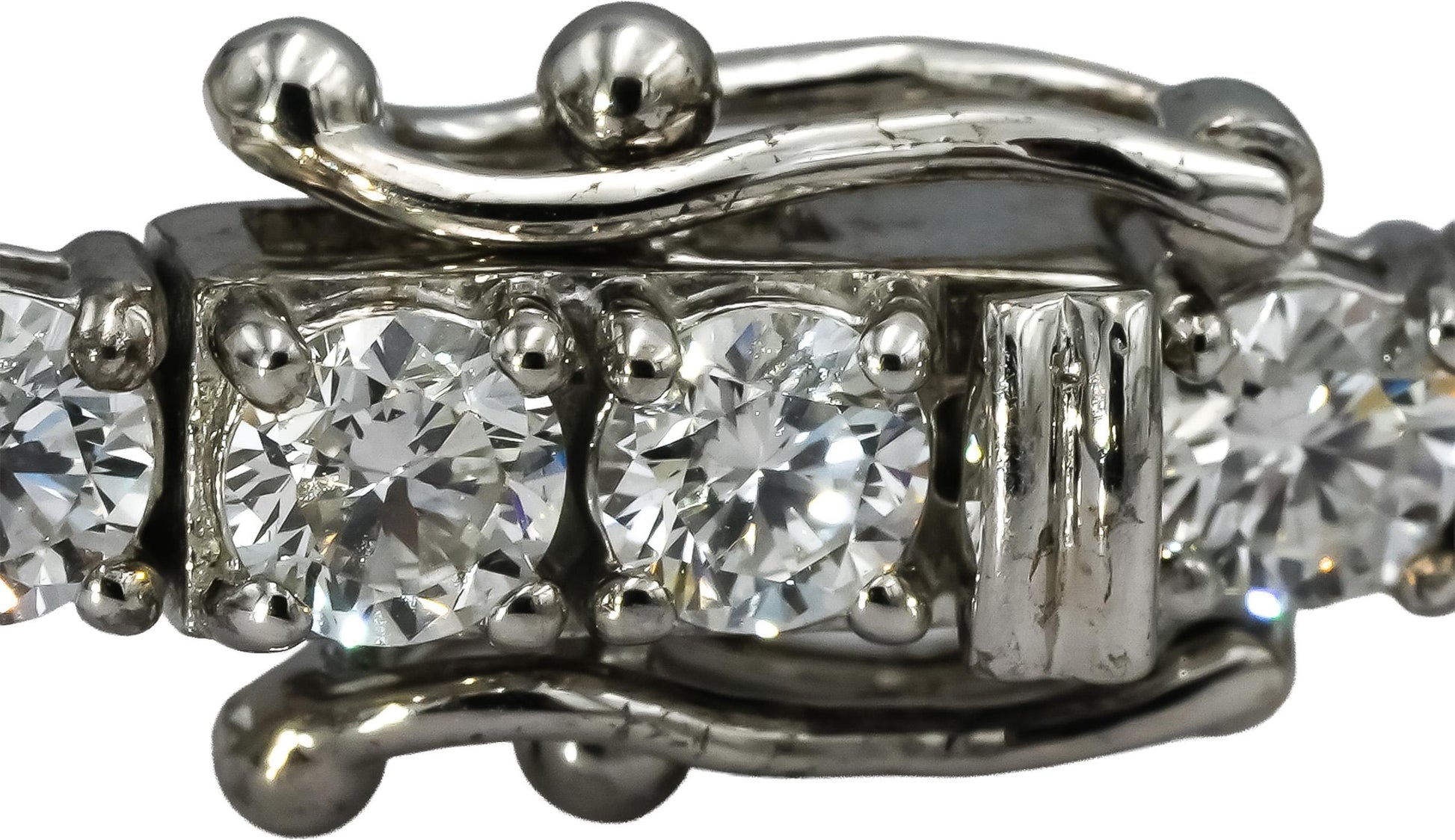 14k White Gold VS Round Lab-Grown Diamond Tennis Bracelet 7.30CT