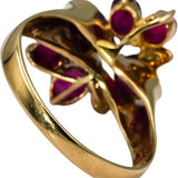 18k Yellow Gold Ruby Cocktail Ring 1.20 Size 8.75