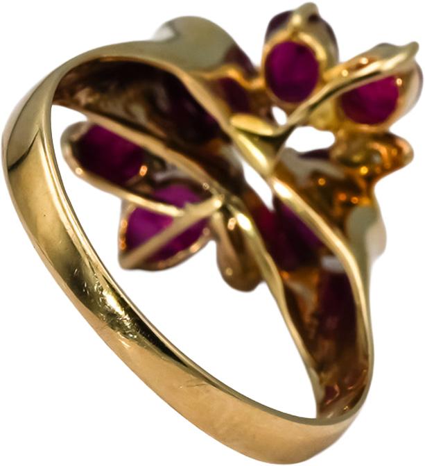 18k Yellow Gold Ruby Cocktail Ring 1.20 Size 8.75