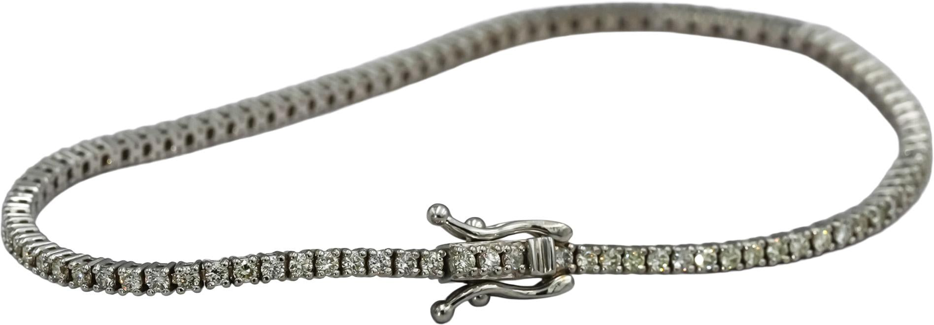 14k White Gold VS Round Diamond Tennis Bracelet 1.60CT