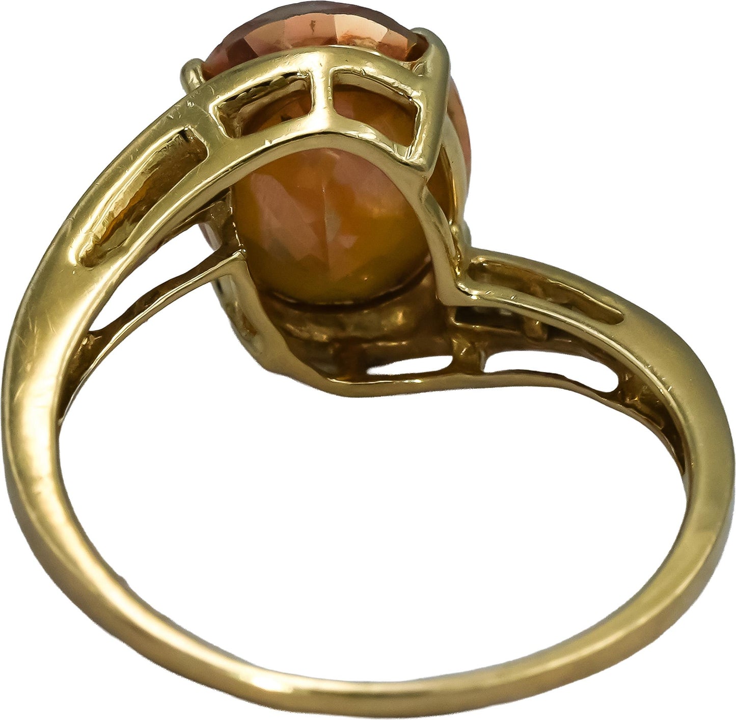 14k Yellow Gold VS Diamond and Mystic Topaz Cocktail Ring 0.20CT Size 9