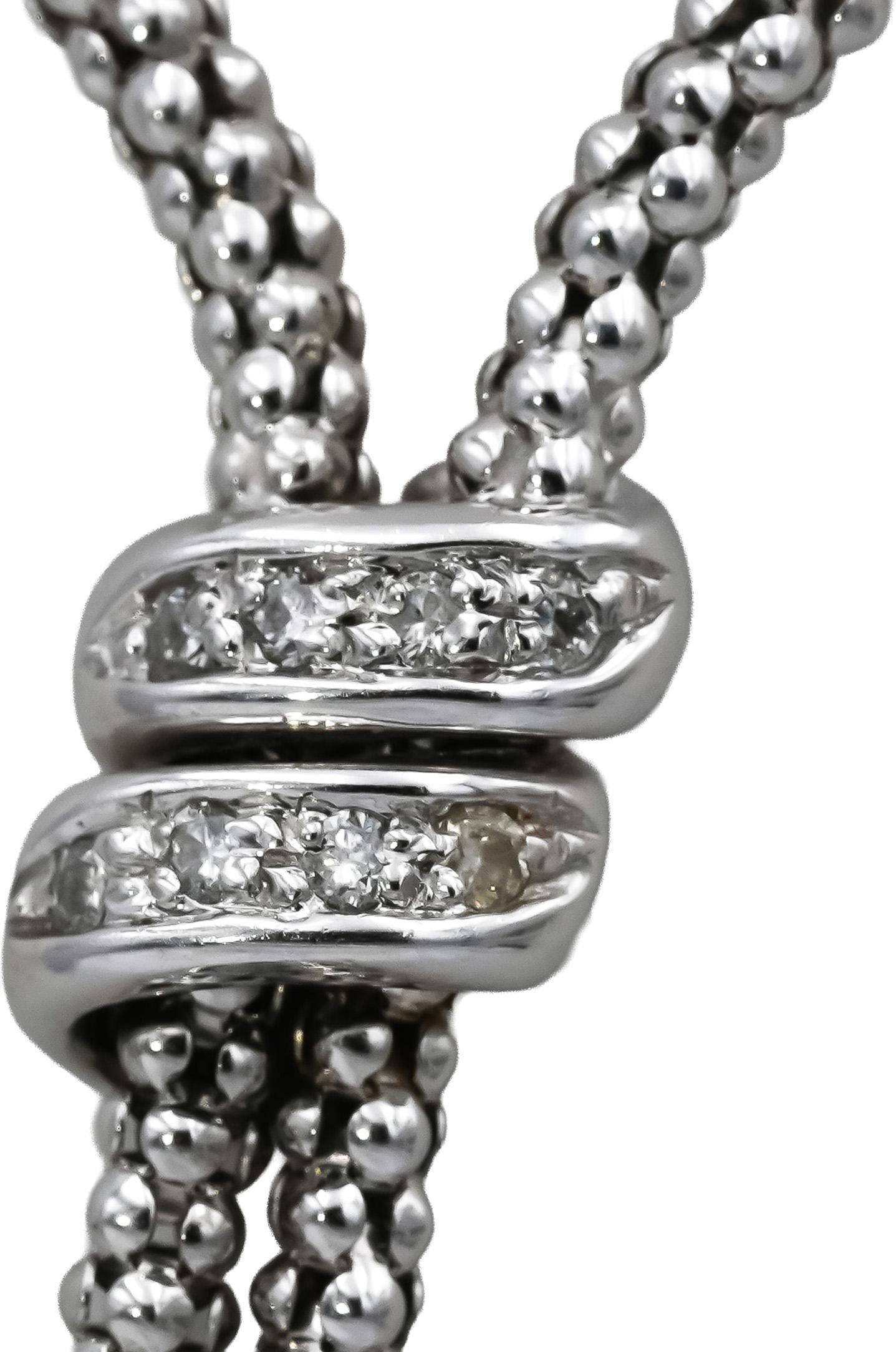 14k White Gold Round Diamond Lariat Necklace 0.25CT