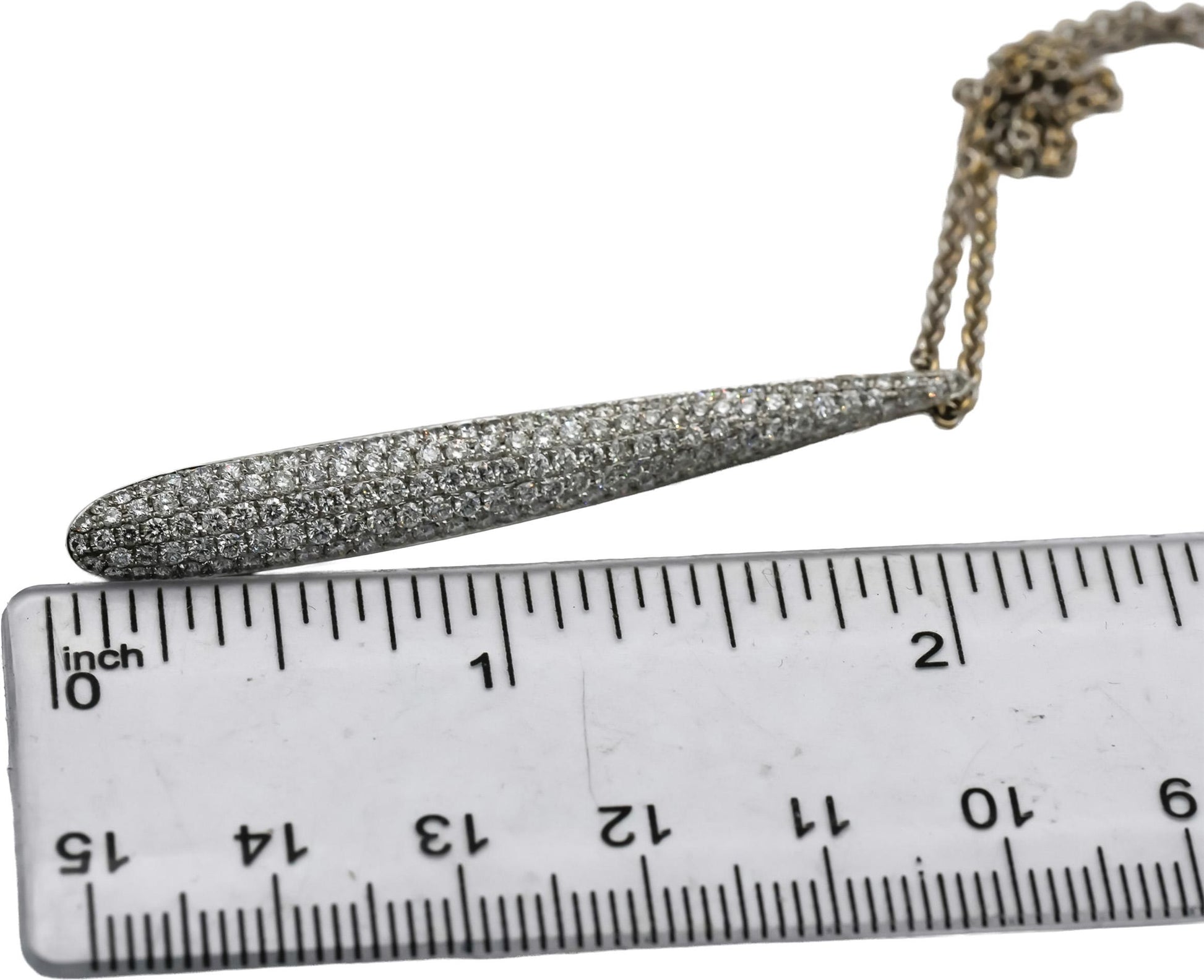 18k White Gold VS Round Diamond Cluster Drop Pendant Necklace 1.75CT