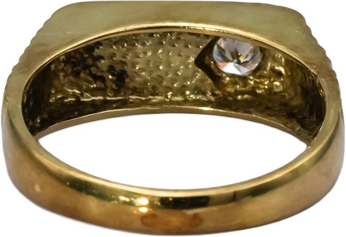 14k Yellow Gold Diamond and Black Onyx Men's Ring 0.23CT Size 9.5