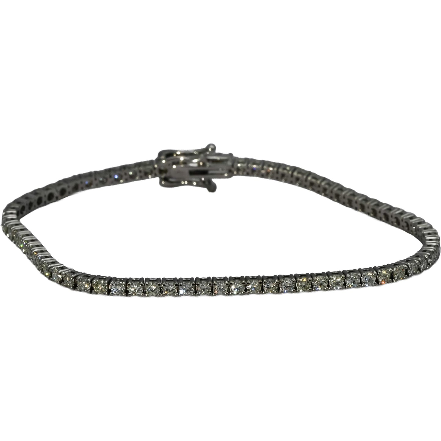 14k White Gold Round Diamond Tennis Bracelet 2.75-3.0CT 65 Pieces