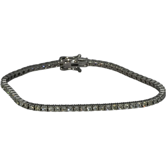 14k White Gold VS Round Diamond Tennis Bracelet 3.01CT 70 Pieces