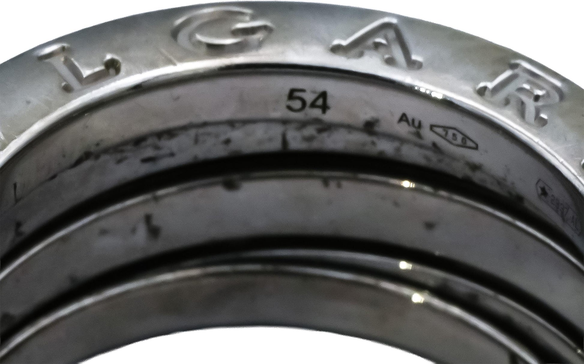 BVLGARI 18k White Gold VS Round Diamond B.zero1 Ring 0.31CT Size 6.75