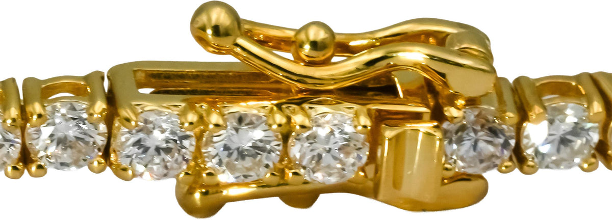 14k Yellow Gold VS Round Lab-Grown Diamond Tennis Bracelet 3.50CT