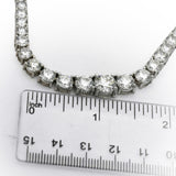 14k White Gold VS Round Lab-Grown Diamond Graduated Riviera Necklace 29.47CT