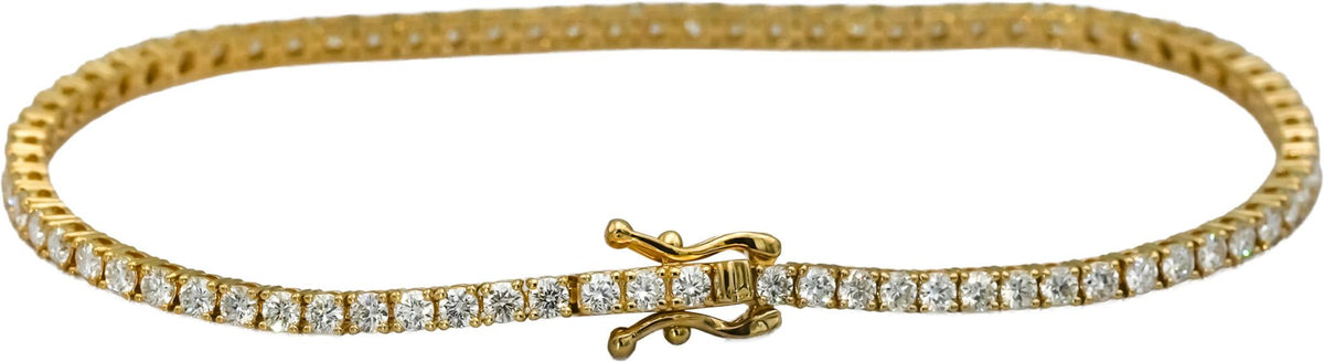 14k Yellow Gold VS Round Natural Diamond Tennis Bracelet 2.65CT
