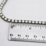 14k White Gold VS Round Lab-Grown Diamond Tennis Necklace 37.28CT