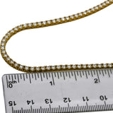 14k Yellow Gold VS Round Lab-Grown Diamond Tennis Necklace 10.10CT