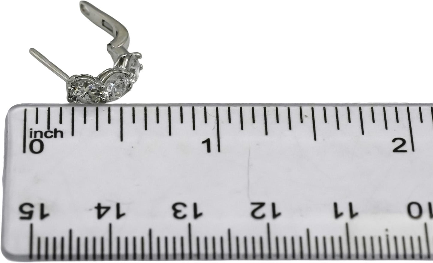 Platinum VS Round Natural Diamond Huggie Earrings 3.13CT