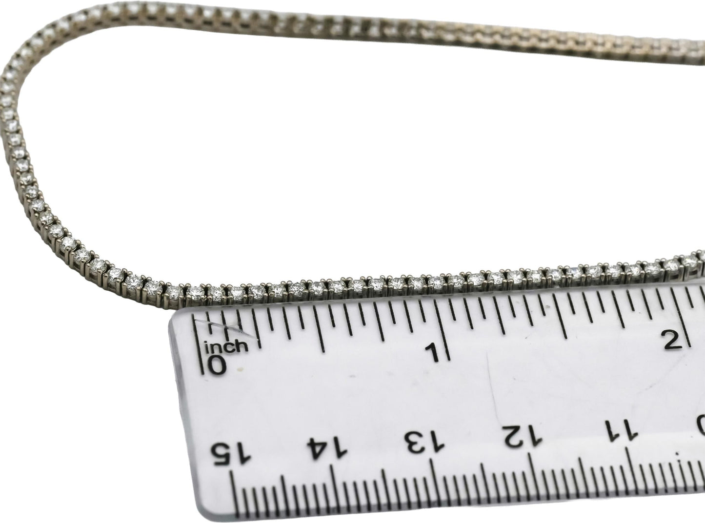 14k White Gold VS Round Natural Diamond Tennis Necklace 5.08CT