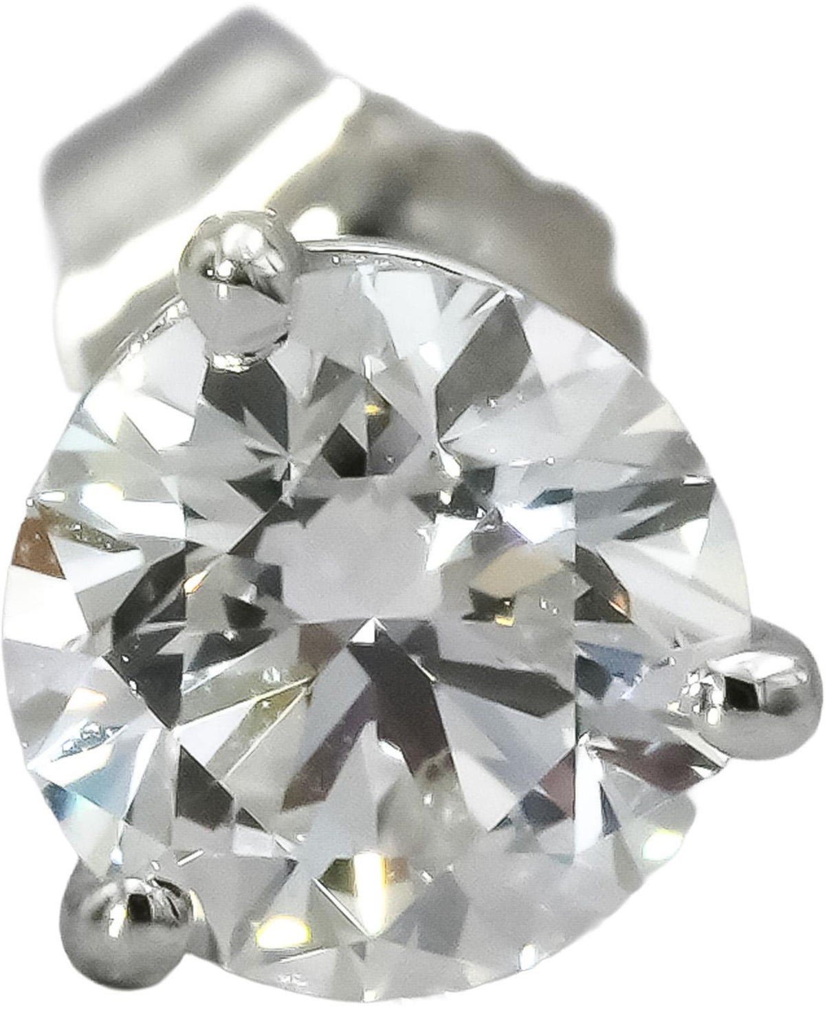 14k White Gold VS Round Lab-Grown Diamond Stud Earrings 1.42CT