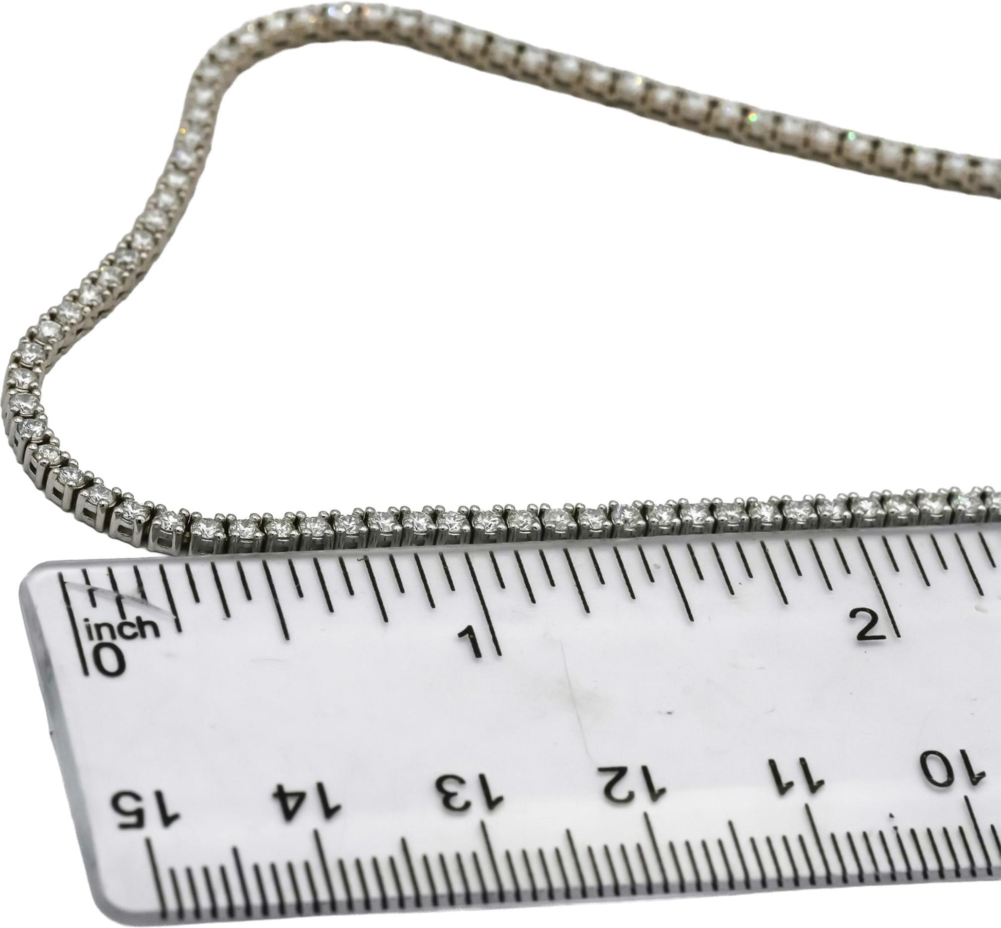 14k White Gold VS Round Natural Diamond Tennis Necklace 5.18CT