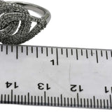 10k White Gold Round Diamond Cluster Twist Knot Ring 1.0CT Size 7