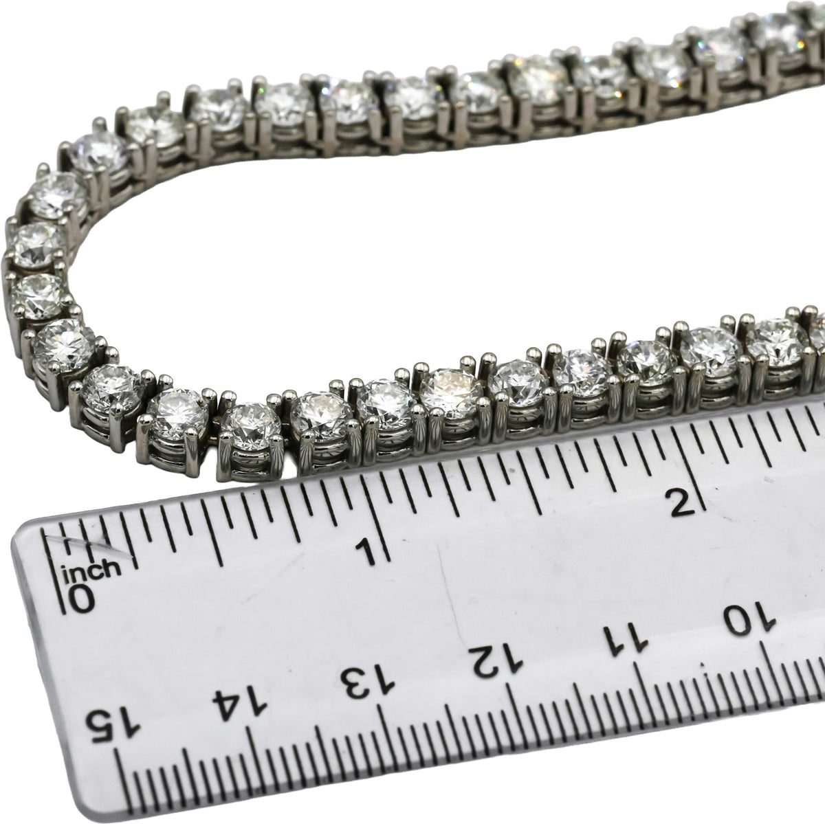 14k White Gold Round Natural Diamond Tennis Necklace 45.0CT
