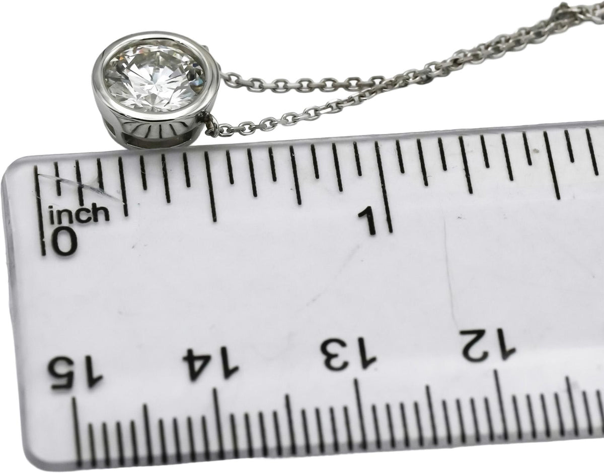 14k White Gold VS Round Lab-Grown Diamond Solitaire Pendant Necklace 1.57CT