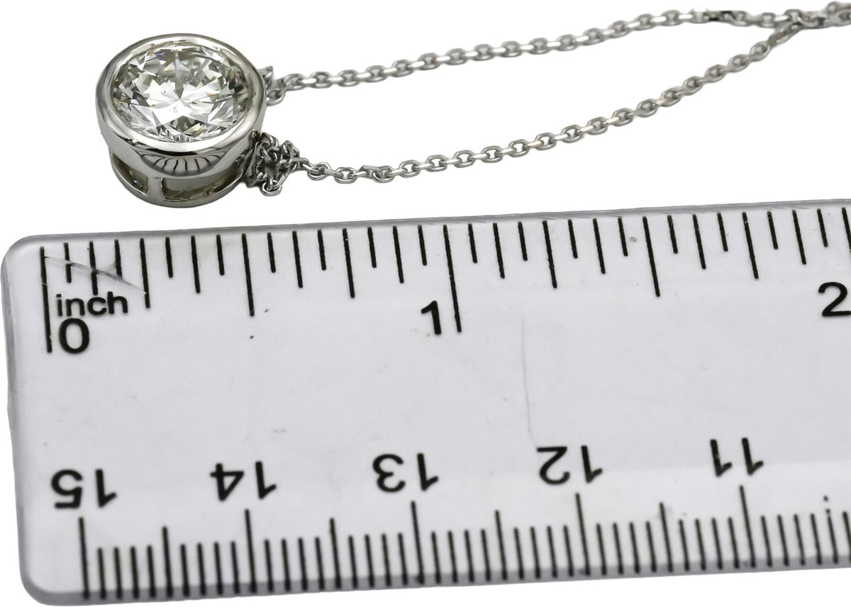 14k White Gold VS Round Lab-Grown Diamond Solitaire Pendant Necklace 2.51CT