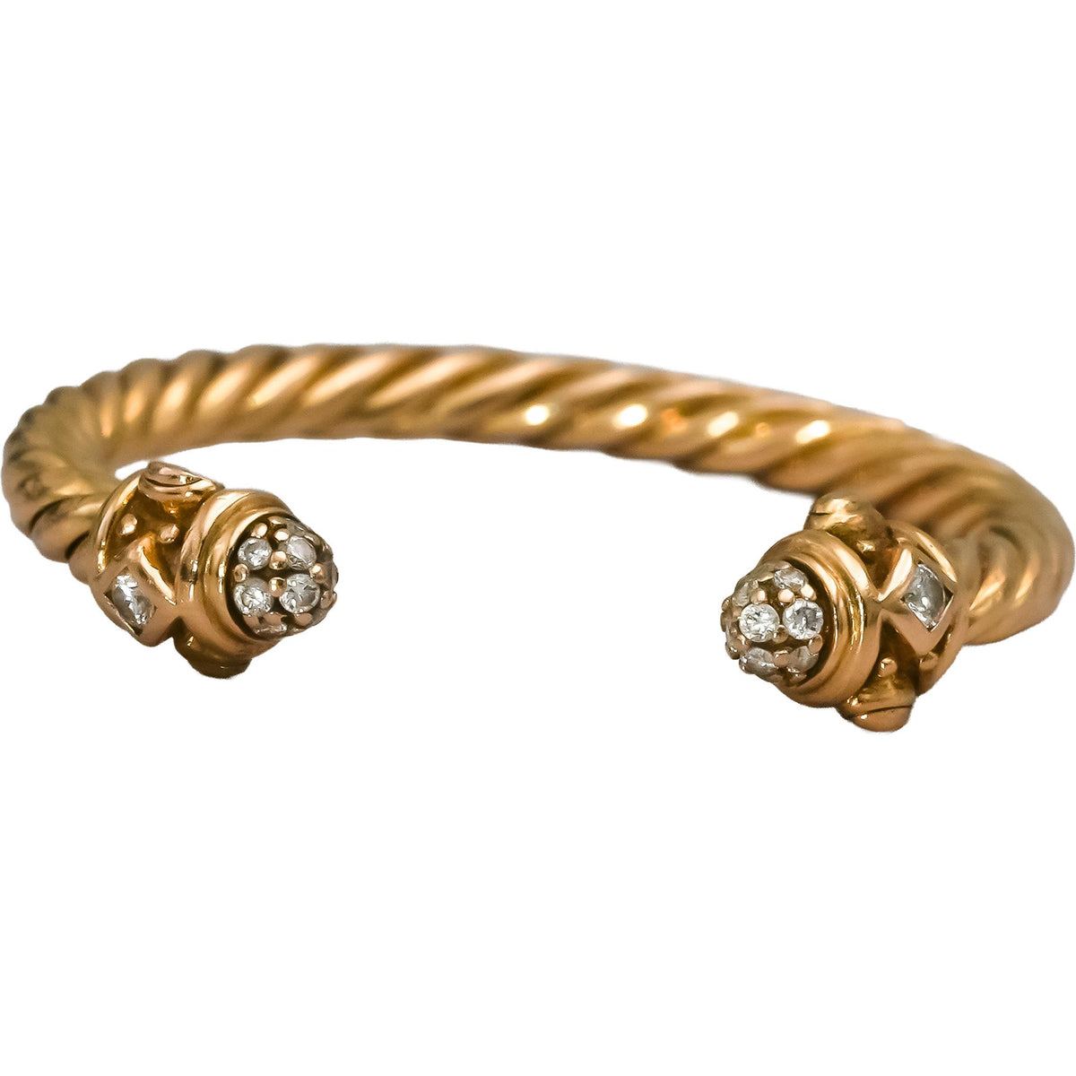 DAVID YURMAN 18k Rose Gold VS Diamond Renaissance Ring 0.10CT Size 6.75
