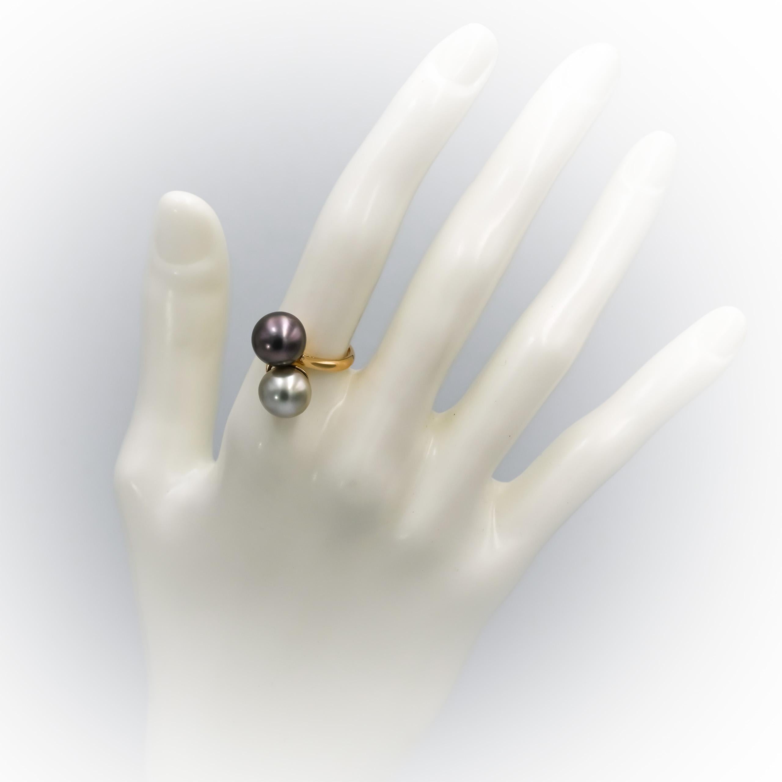18k Yellow Gold 10mm Pearl Cocktail Ring Size 6