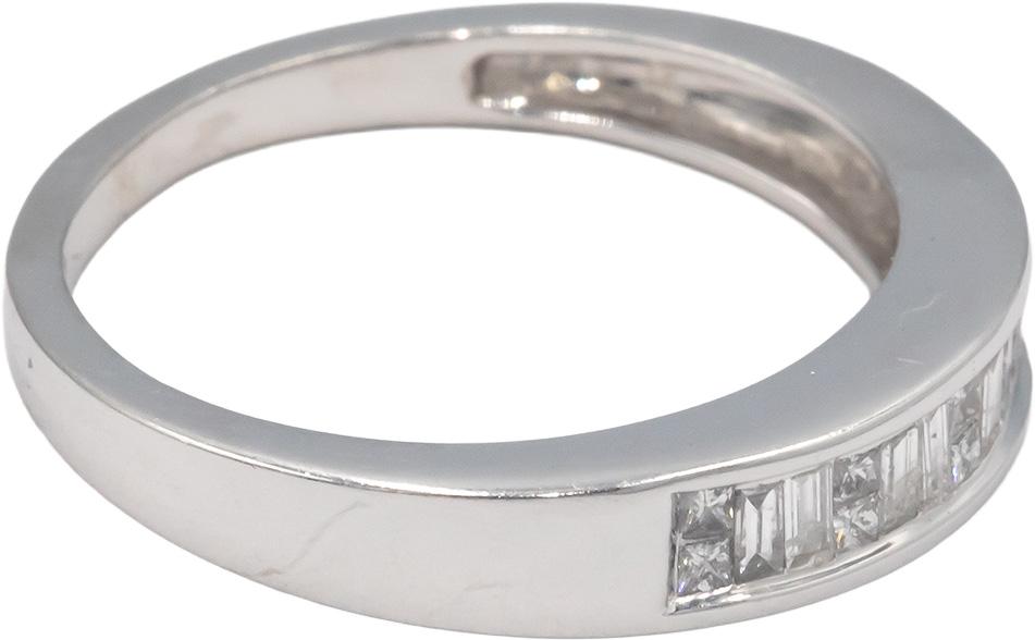 14k White Gold 0.25CT Baguette Cut Diamond Band Ring Size 7