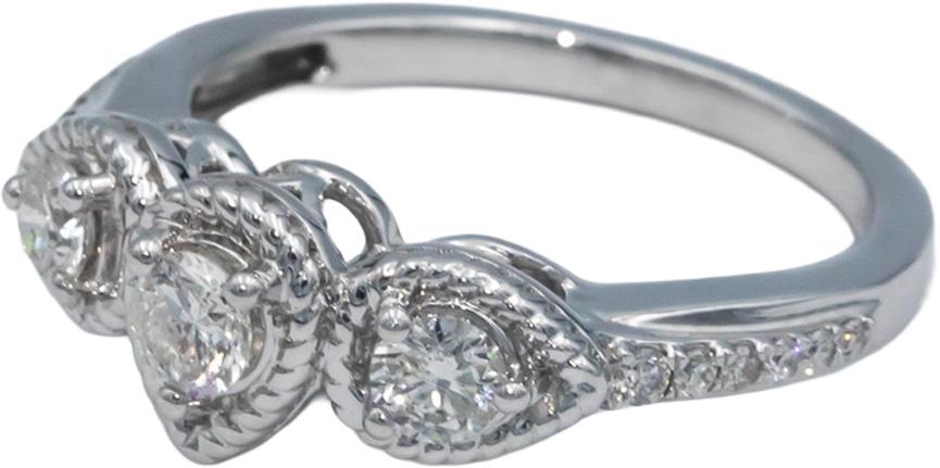 10k White Gold 0.63CT Round Cut Diamond Band Ring Size 7