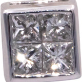 10k White Gold Princess Cut Invisible Set Square Stud Earrings 0.50CT