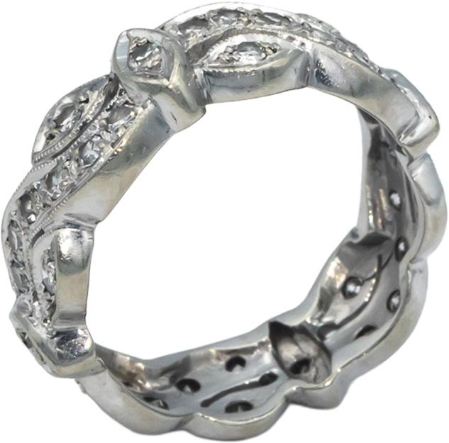 Platinum 0.50CT Round Cut Diamond Eternity Band Ring Size 7