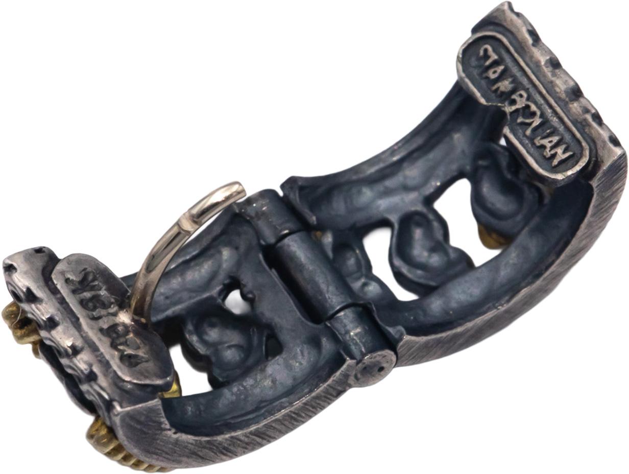 STAMBOLIAN 18k Gold and Sterling Silver Diamond Heart Huggie Earrings 0.06CT