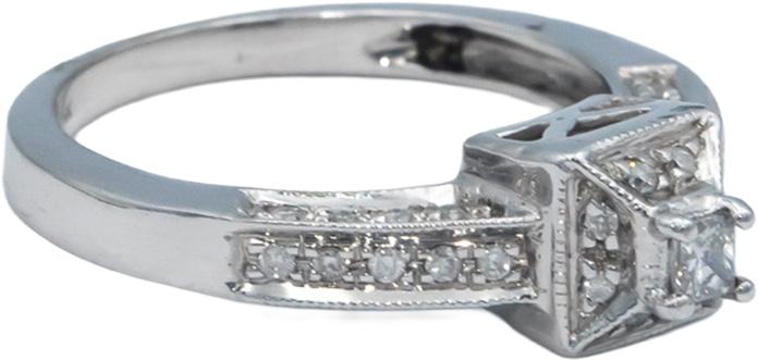 14k White Gold 0.30CT Diamond Engagement Ring Size 6.75