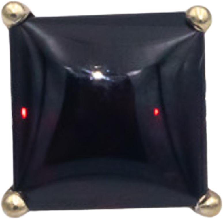 10k Yellow Gold 0.15CT Diamond and Red Glass Stone Ring Size 7