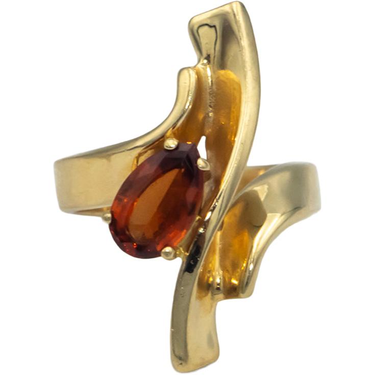 14k Yellow Gold Oval Cut Citrine Solitaire Ring 1.25CT Size 6