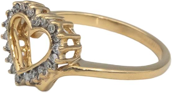 14k Yellow Gold 0.25CT Diamond Open Heart Ring Size 7