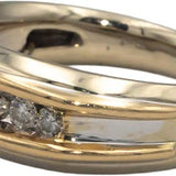 14k White and Yellow Gold Diamond Men's Band Ring 0.25CT Size 8.75