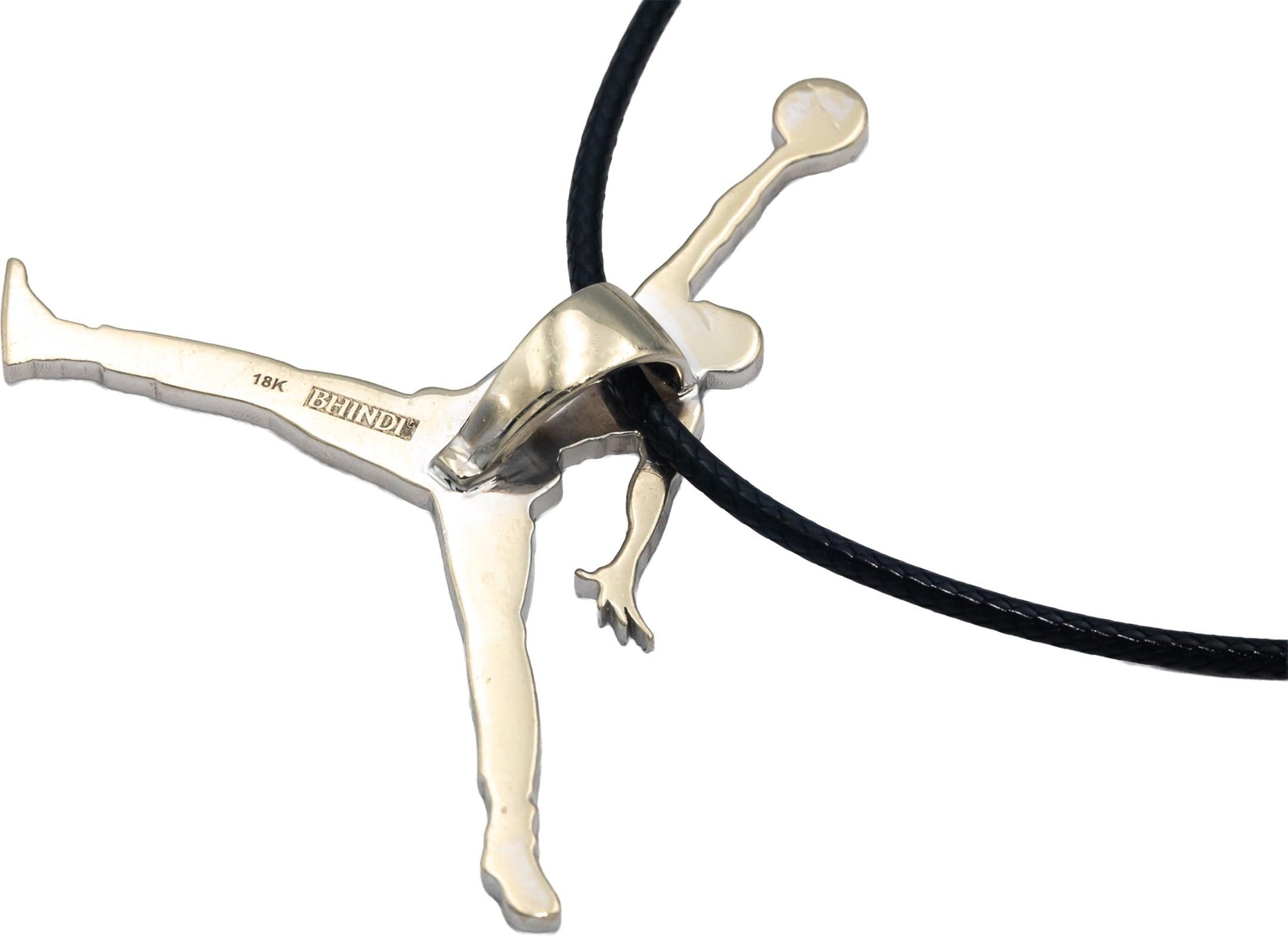 18k White Gold VS Diamond Iconic Jumping Basketball Player Pendant 2.60CT