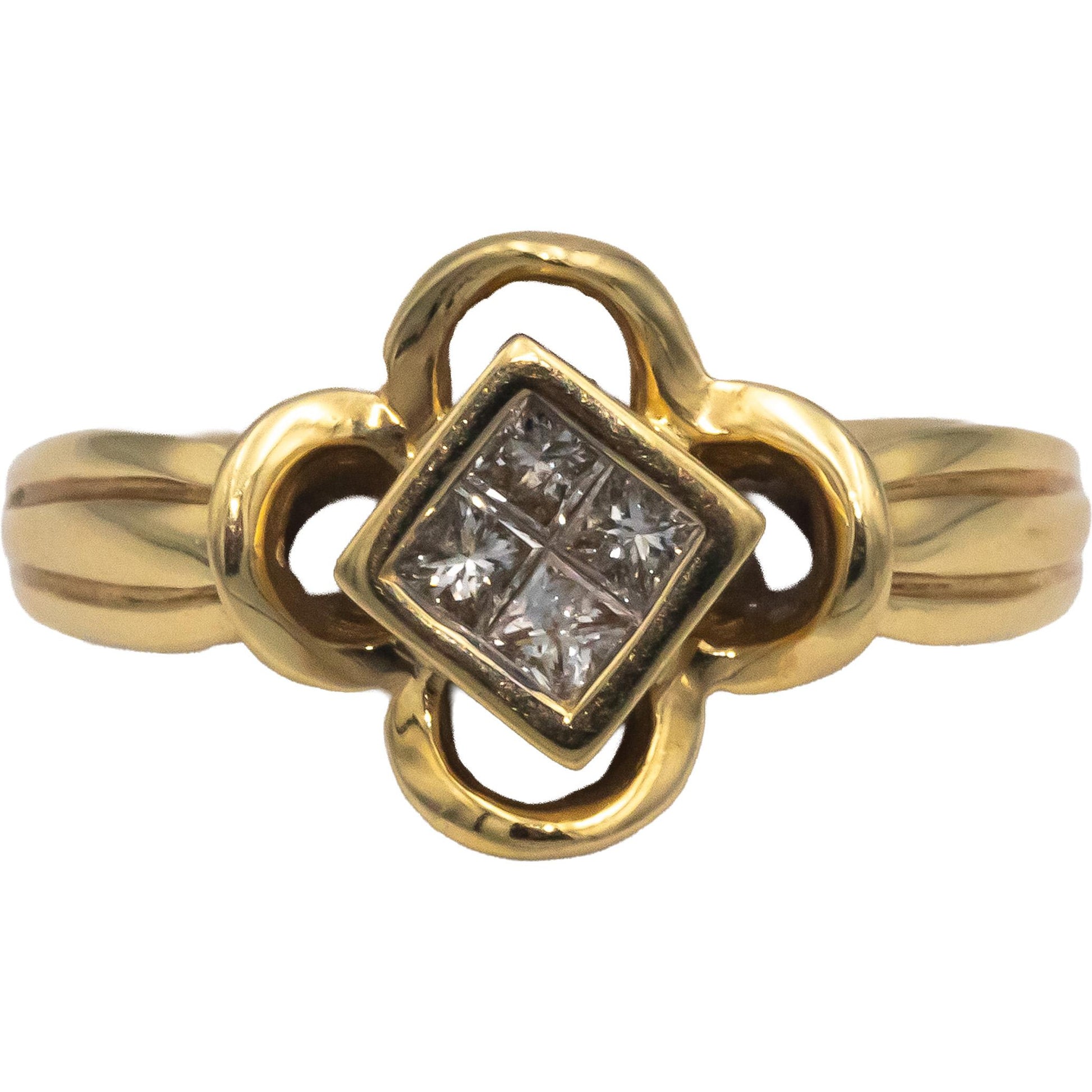 14k Yellow Gold 0.25CT Princess Cut Diamond Ring Size 7